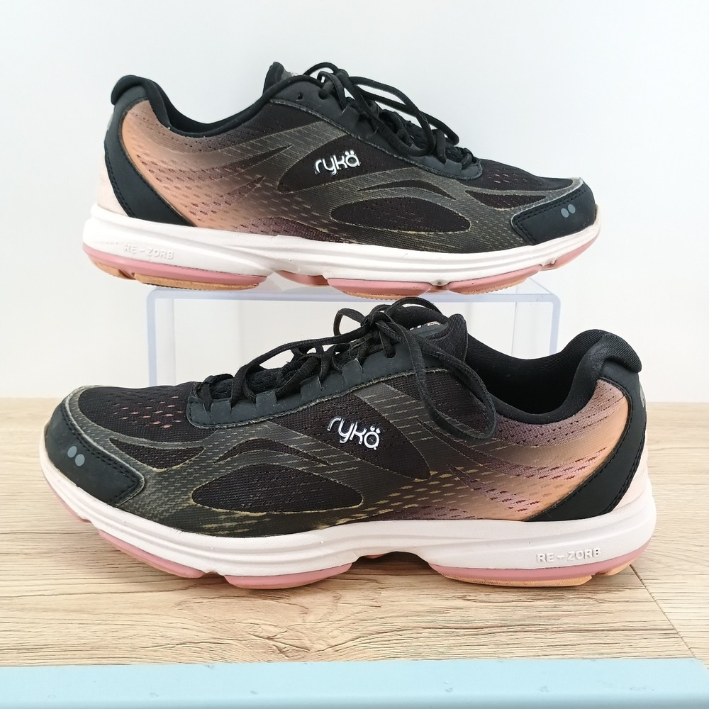 Ryka Devotion Plus 2 Womens Shoes Black Pink Athletic Walking Sneakers Size 9